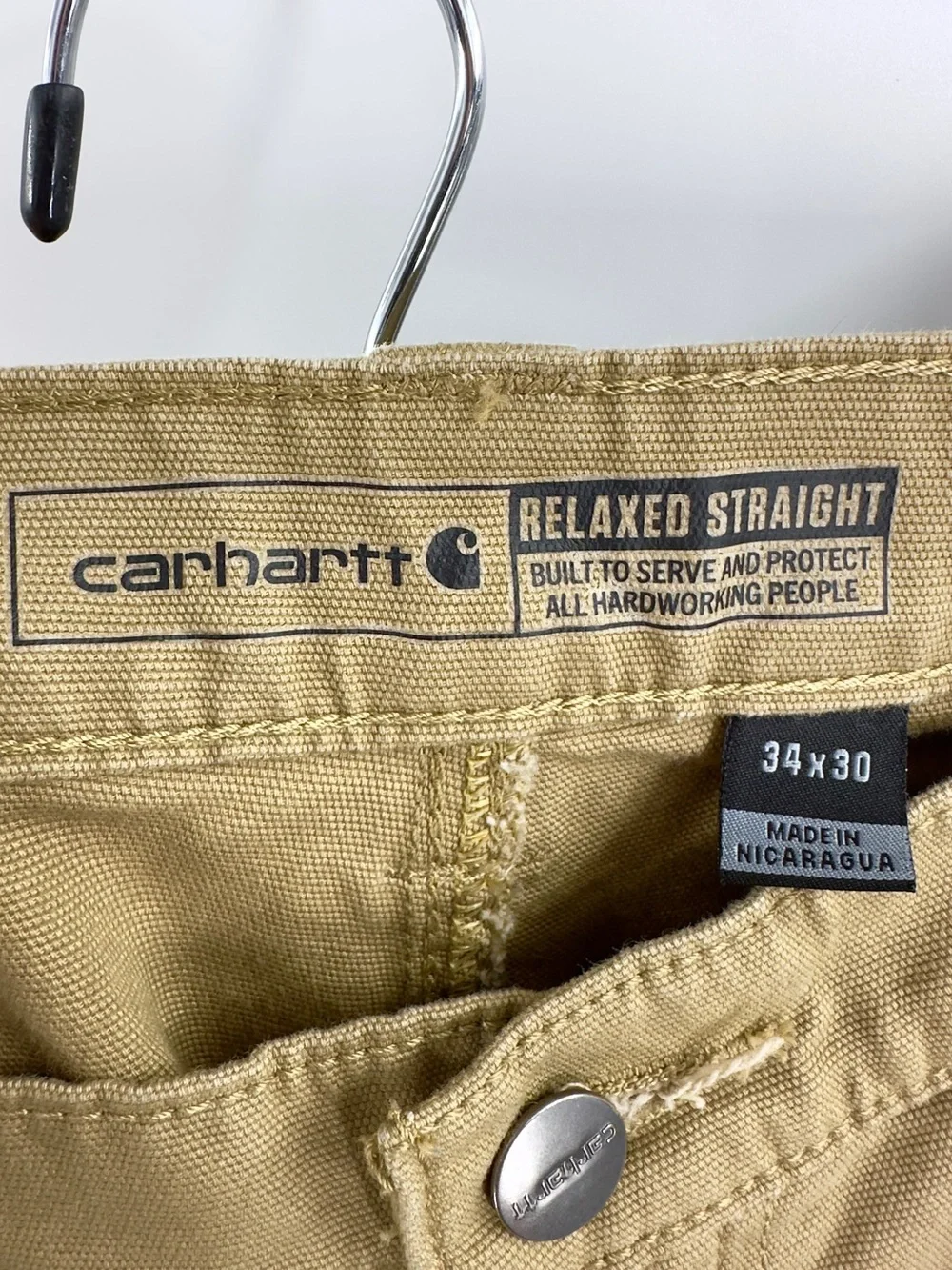 Carhartt Relaxed Straight Rigby Pants In Hickory Mens 34X30 Tan Work Rugged Flex